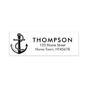 Nautical Anchor Return Address Self-inking Stamp