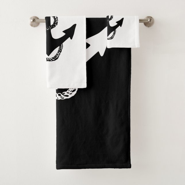 nautical ANCHOR + ROPE | Bath Towel Set (Insitu)