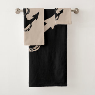 nautical ANCHOR + ROPE Bath Towel Set