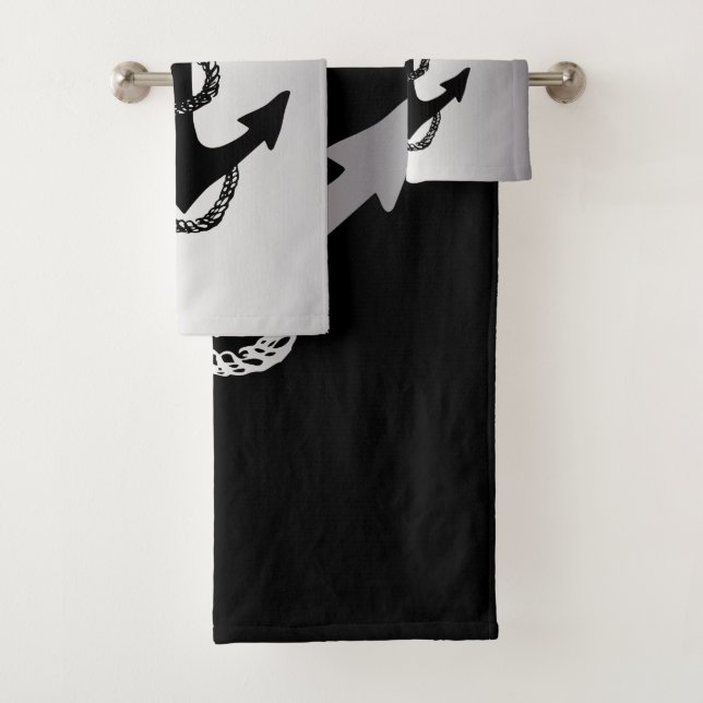 nautical ANCHOR + ROPE | Bath Towel Set (Insitu)