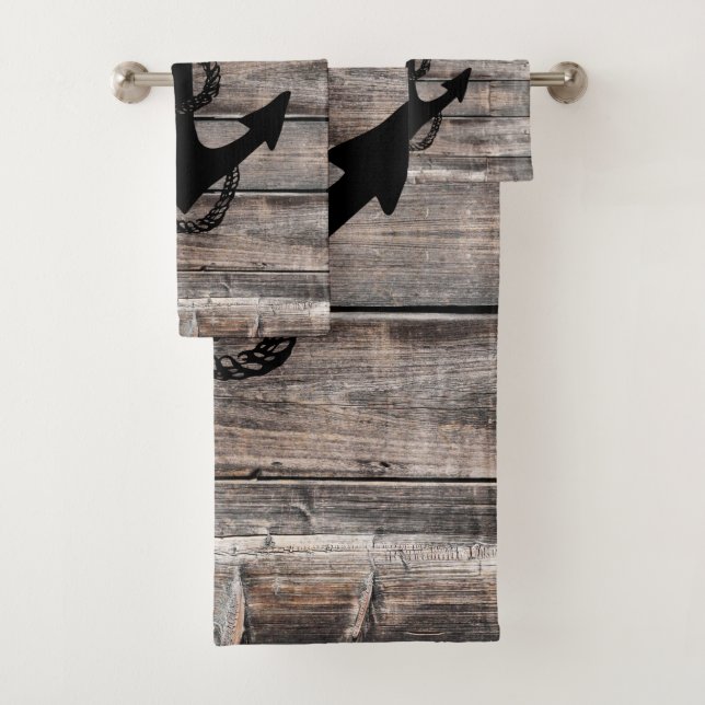 nautical ANCHOR + ROPE | Bath Towel Set (Insitu)