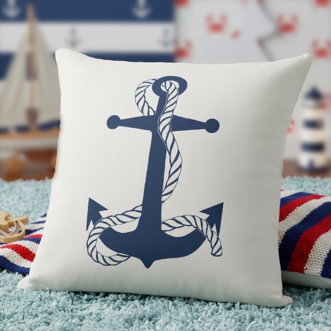 Nautical Anchor & Rope Navy White ID836 Cushion (Creator Uploaded)