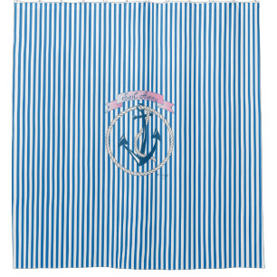 Nautical Anchor,Rope, Sailing,Stripes, Modern Shower Curtain