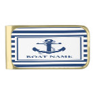 Nautical Anchor Rope Striped Boat Name
