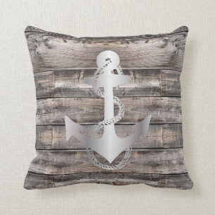 nautical ANCHOR + ROPE   Throw Pillow