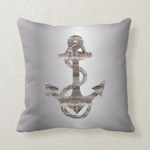 nautical ANCHOR + ROPE   Throw Pillow