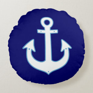 nautical anchor round cushion