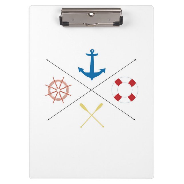 Nautical Anchor Sail Sailing Boat Ore Clip Board (Front)