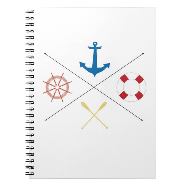 Nautical Anchor Sail Sailing Boat Ore Note Book (Front)