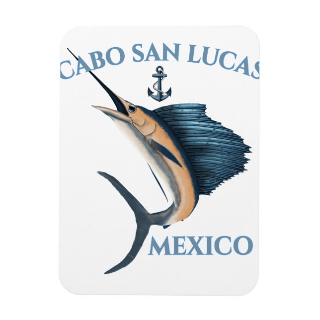 Nautical Anchor Sailfish Cabo San Lucas Magnet (Vertical)