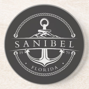 Nautical Anchor Sanibel Florida 1970 Coaster