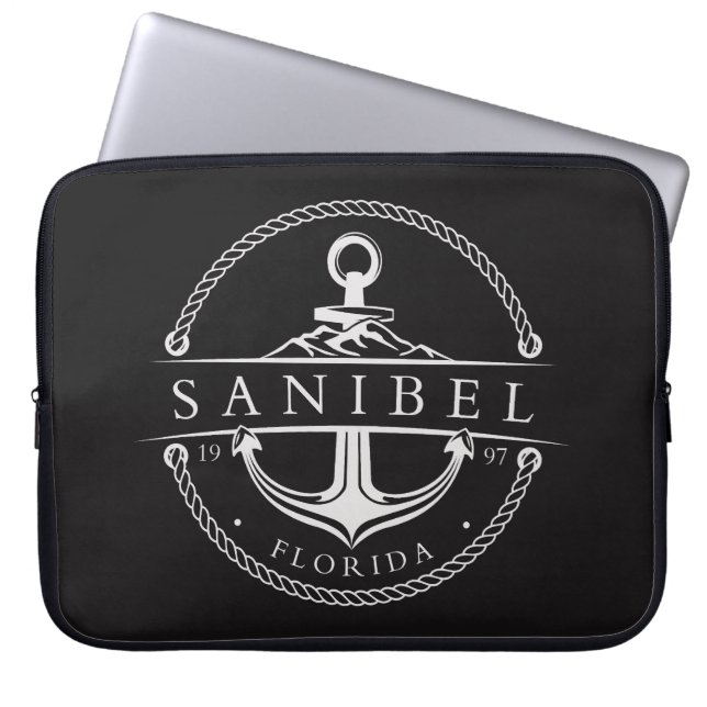 Nautical Anchor Sanibel Florida 1997 Laptop Sleeve (Front)