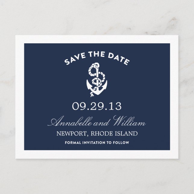 NAUTICAL ANCHOR | SAVE THE DATE POST CARD (Front)