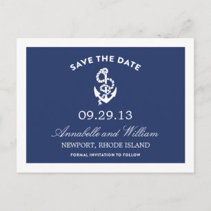 NAUTICAL ANCHOR   SAVE THE DATE POST CARD