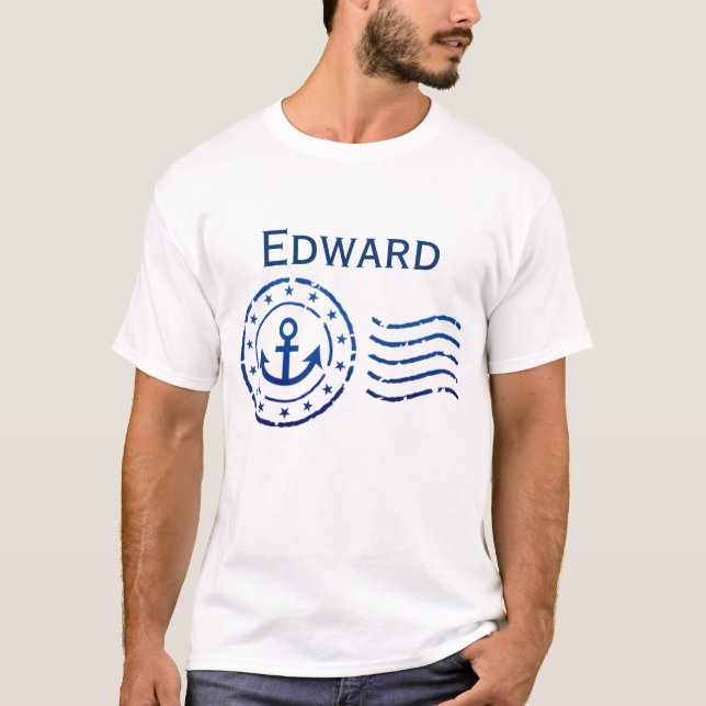 Nautical Anchor Seal Stamp T-Shirt (Front)
