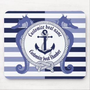 Nautical Anchor/Seaman's knot/Customise name, # Mouse Pad