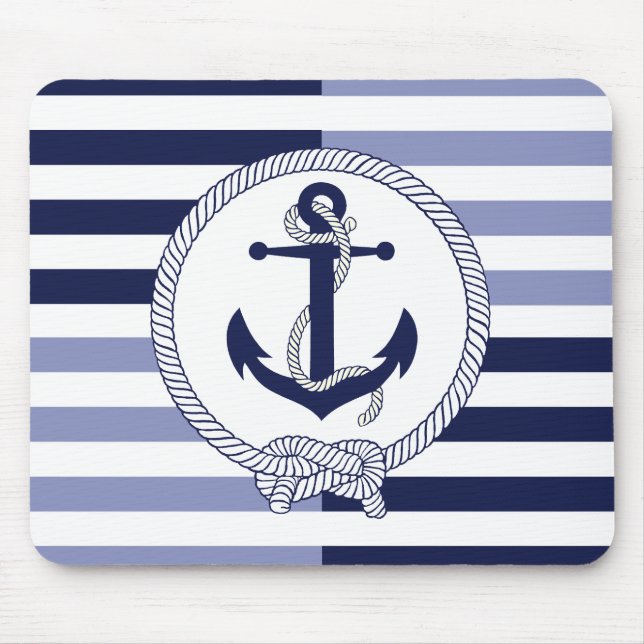 Nautical Anchor/Seaman's knot/Customise name, # Mouse Pad (Front)