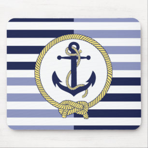 Nautical Anchor/Seaman's knot/Customize name, # Mouse Pad