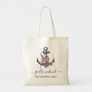 Nautical Anchor Seaside Girls’ Weekend Tote Bag