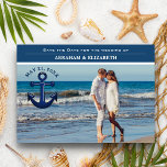 Nautical Anchor Simple Typography Save the Date<br><div class="desc">Let your guests know when your special day is by sending these beautiful nautical photo save the date cards. This card is fully customisable. All texts are editable and colours can be easily changed to what best fits you.</div>