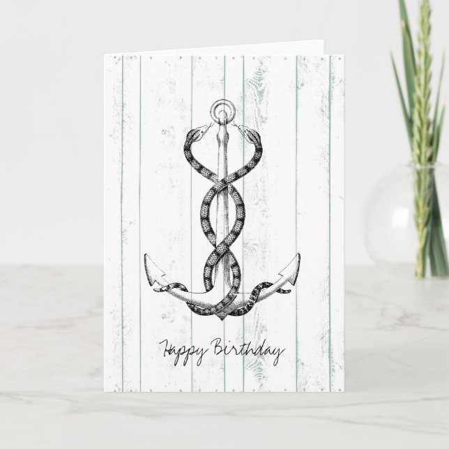Nautical Anchor snakes Card (Front)