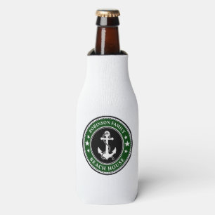 Nautical Anchor Stars Family Beach House Forest Bottle Cooler