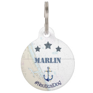 Nautical Anchor + Stars + Hashtag Southeast FL Pet Tag