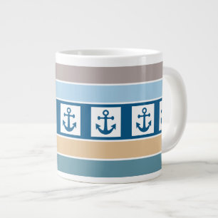 Nautical Anchor & Stripes mugs