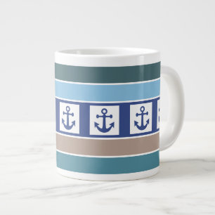 Nautical Anchor & Stripes mugs