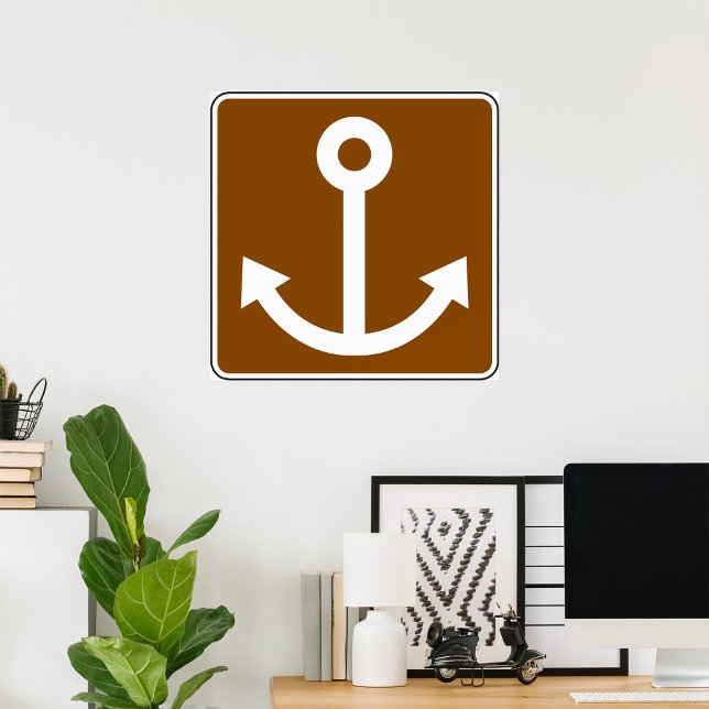 Nautical Anchor Symbol Brown Marina Sign (Creator Uploaded)