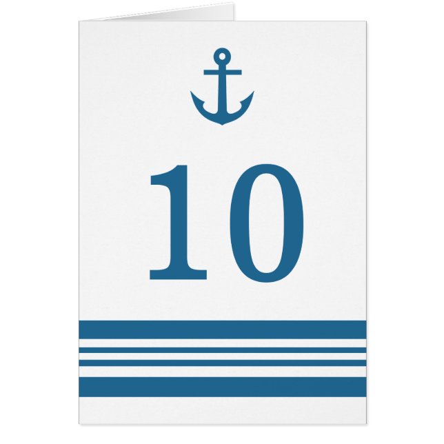 Nautical Anchor Table Number Card (Front)