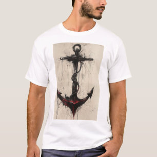 Nautical Anchor Tattoo Design Sharp Style T-Shir T-Shirt