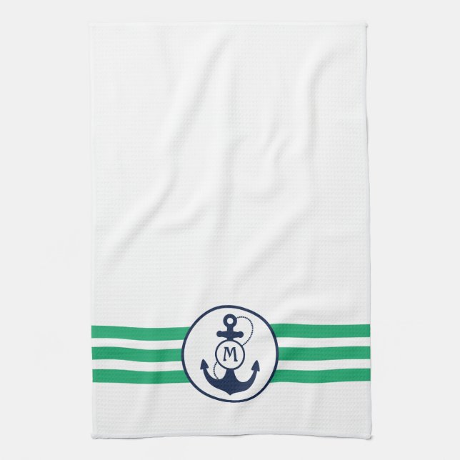 Nautical Anchor Tea Towel (Vertical)