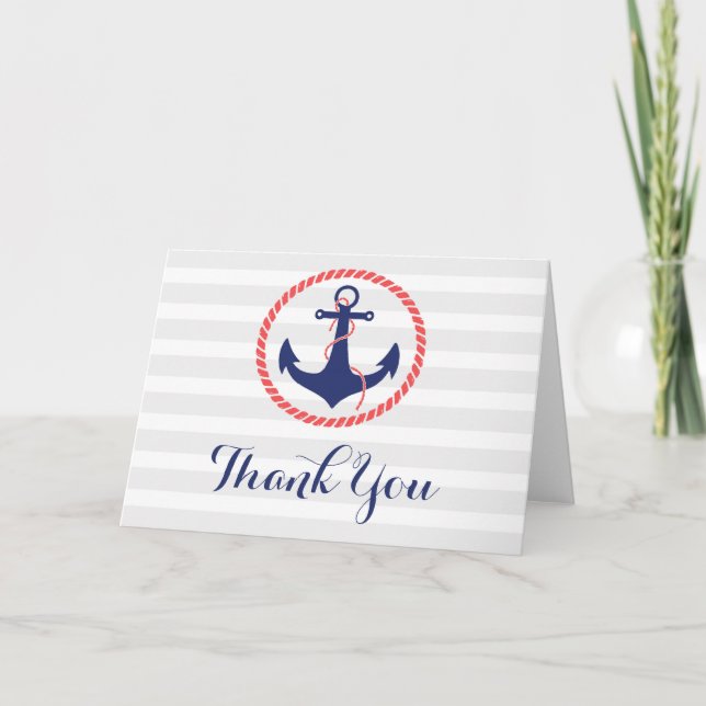 Nautical Anchor Thank You Card (Front)