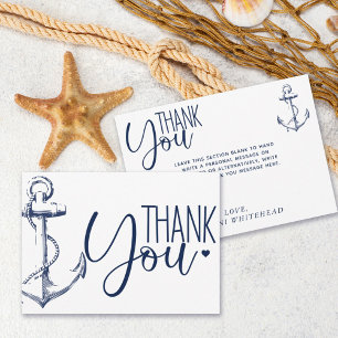 Nautical Anchor Thank You White Card