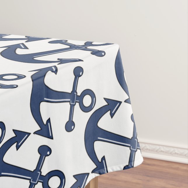Nautical Anchor Theme Table Cloth (In Situ)