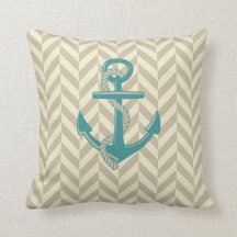 Nautical Anchor Throw Pillow
