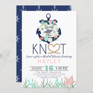 Nautical Anchor Tying the Knot Bridal Shower Invitation