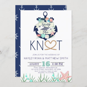 Nautical Anchor Tying the Knot Wedding Invitation