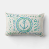 Nautical Anchor Typography Beach Lumbar Pillow (Back)