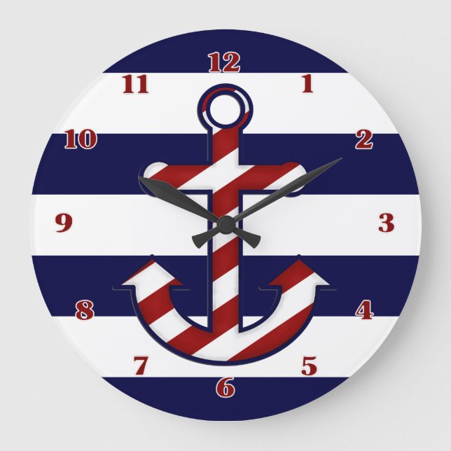 Nautical Anchor Wall Clock (Front)