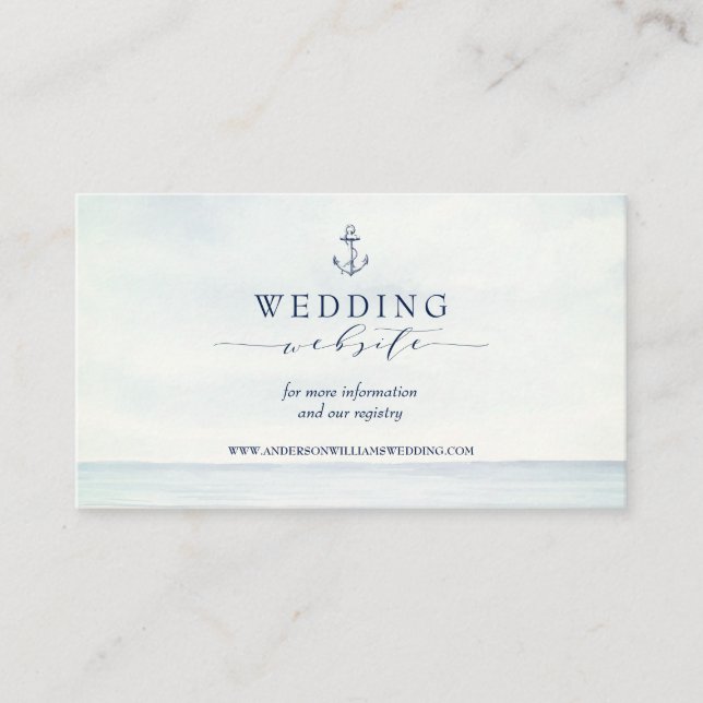 Nautical Anchor Watercolor Ocean Website Enclosure Card (Front)