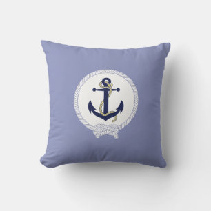 Nautical anchor/waves/Nautical anchor emblem Cushion