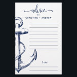 Nautical Anchor Wedding Advise<br><div class="desc">Allow your guests to fill out advice cards to give you some wisdom going into your marriage.</div>