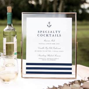 Nautical Anchor Wedding Bar Sign
