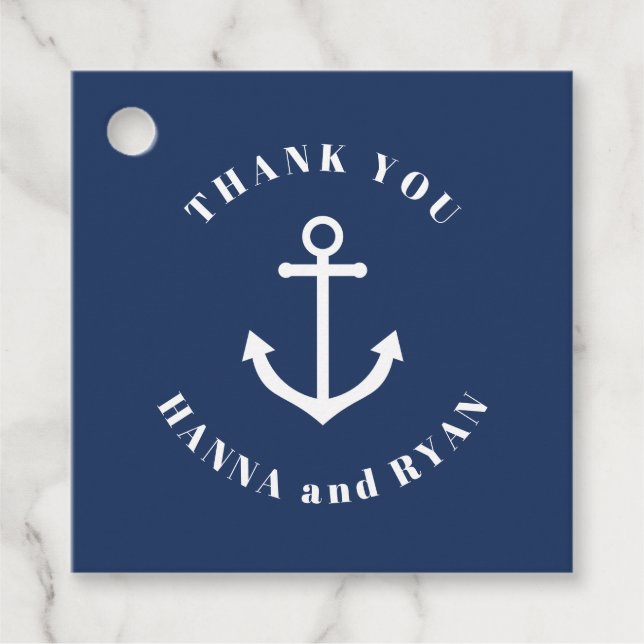 Nautical Anchor Wedding Favour Tags (Front)