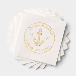 Nautical Anchor Wedding Foil Napkins