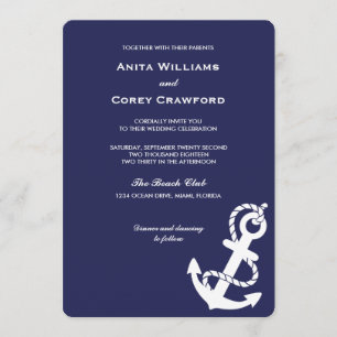 Nautical Anchor Wedding Invitation