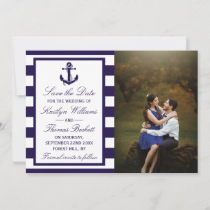 Nautical Anchor Wedding Photo Save The Date