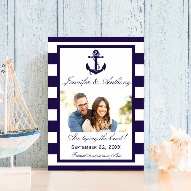 Nautical Anchor Wedding Photo Save The Date (Creator Uploaded)